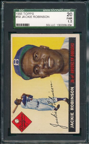 1955 Topps #50 Jackie Robinson SGC 20