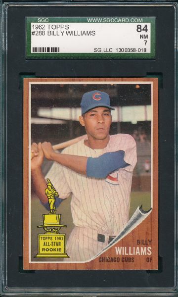 1962 Topps #288 Billy Williams SGC 84