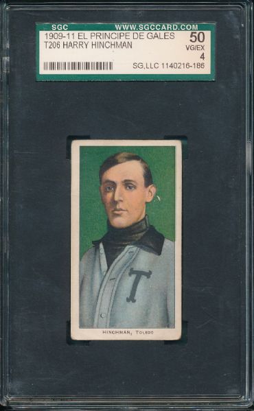 1909-1911 T206 Hinchman, Harry El Principe De Gales SGC 50 *Only 2 Graded*