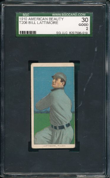 1909-1911 T206 Lattimore American Beauty Cigarettes SGC 30 