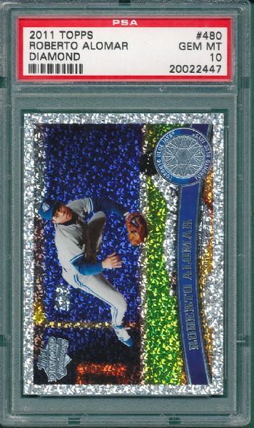 2011 Topps #480 Roberto Alomar, Diamond PSA 10 (1 of 1)