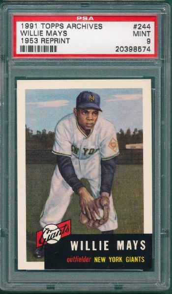 1991 Topps Archives #244 Willie Mays PSA 9