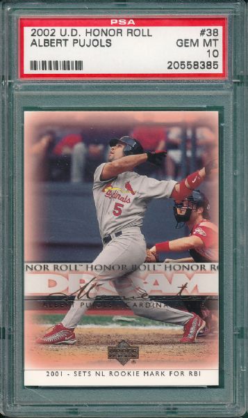 2002 Upper Deck Honor Roll #38 Albert Pujols PSA 10