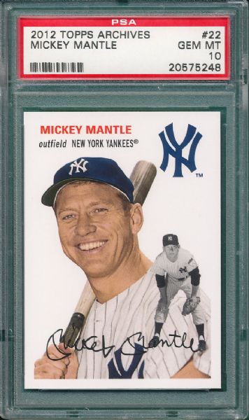 2012 Topps Archives #22 Mickey Mantle PSA 10