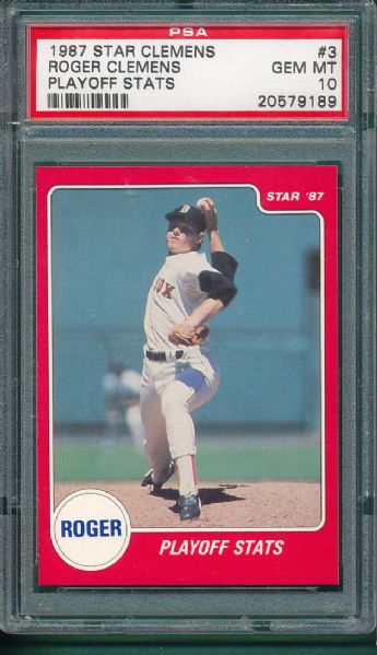 1987 Star Clemens, #3 Roger Clemens PSA 10