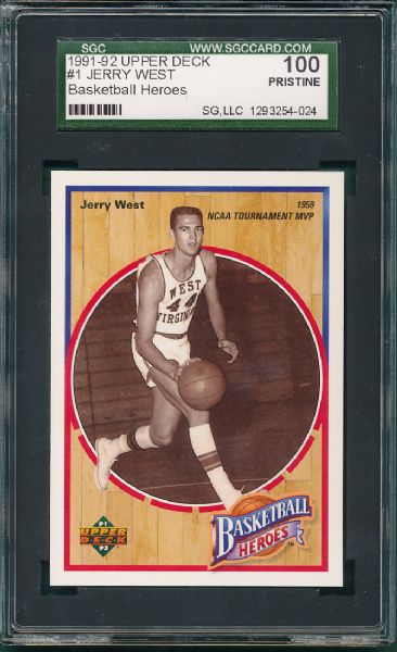 1991-92 Upper Deck #1 Jerry West SGC 100 (1 of 1)