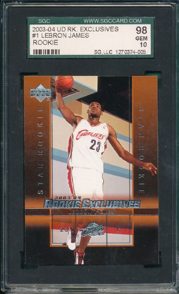 2003-04 Upper Deck #1 LeBron James SGC 98 *Rookie*