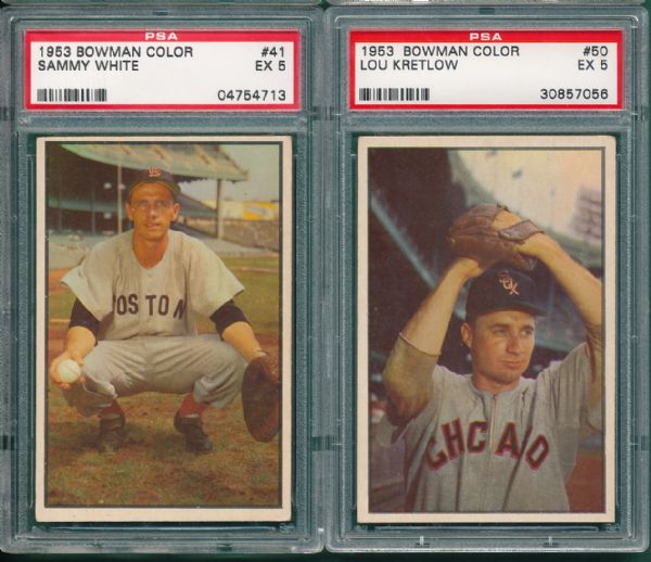 1953 Bowman Color 7 Card Lot PSA 5