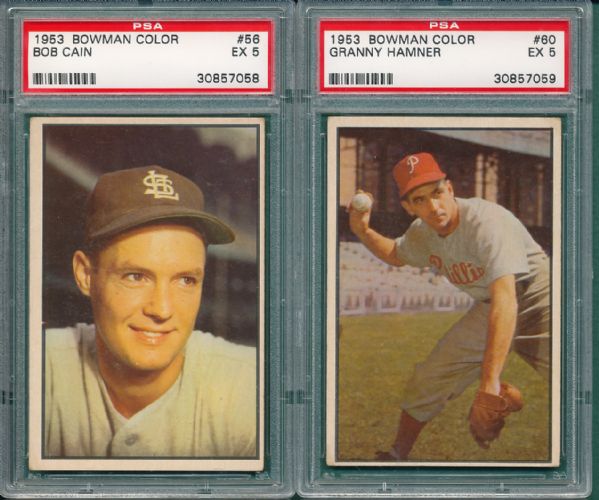 1953 Bowman Color 7 Card Lot PSA 5