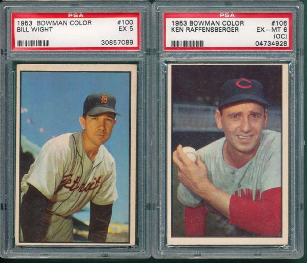 1953 Bowman Color 7 Card Lot PSA 5