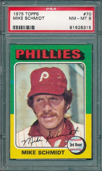 1975 Topps #70 Mike Schmidt PSA 8