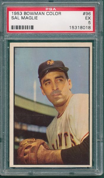 1953 Bowman Color #96 Sal Maglie PSA 5