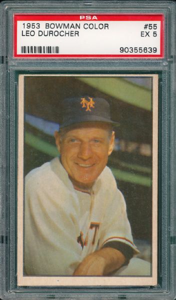 1953 Bowman Color #55 Leo Durocher PSA 5