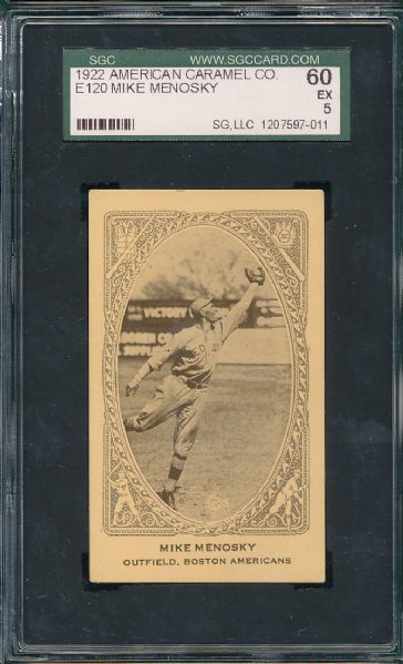 1922 E120 Menosky American Caramel Co. SGC 60