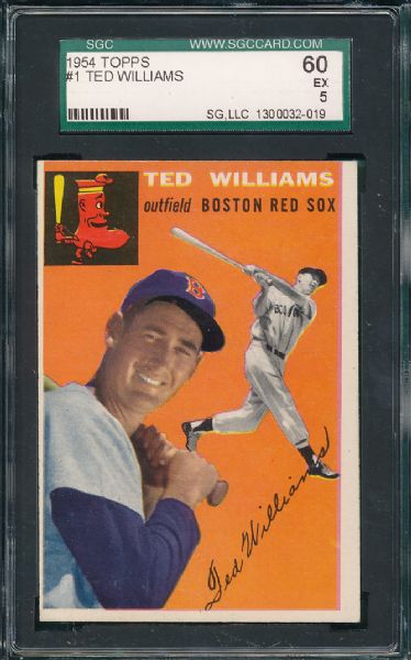 1954 Topps #1 Ted Williams SGC 60