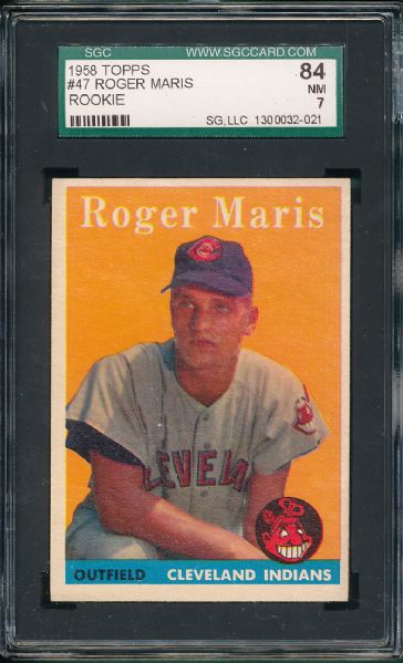 1958 Topps #47 Roger Maris SGC 84 *Rookie*