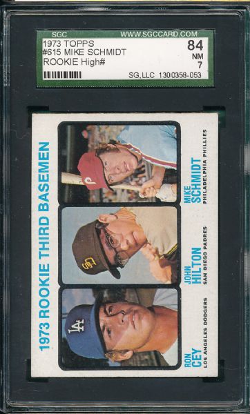 1973 Topps #615 Mike Schmidt *Rookie* SGC 84