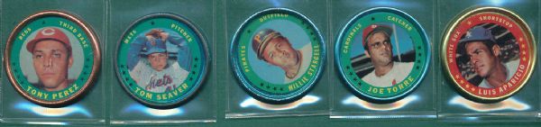 1971 Topps Coins Lot of 40 W/ 10 HOFers