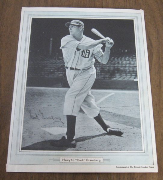 1934 Detroit Sunday Times Hank Greenberg