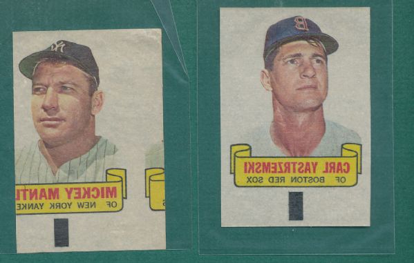 1960s Topps Rub-Offs, Peel Offs & Decals Lot W/Mays & Mantle (9) 