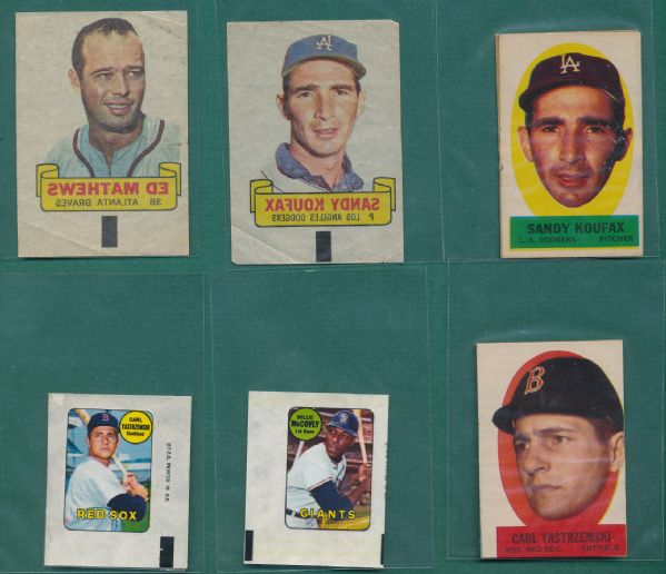 1960s Topps Rub-Offs, Peel Offs & Decals Lot W/Mays & Mantle (9) 