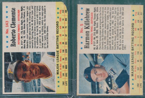 1962 & 63 Post 10 Card Lot of HOFer Plus Ryan Hostess