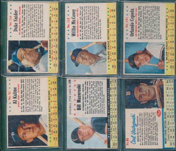 1962 & 63 Post 10 Card Lot of HOFer Plus Ryan Hostess