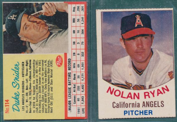 1962 & 63 Post 10 Card Lot of HOFer Plus Ryan Hostess