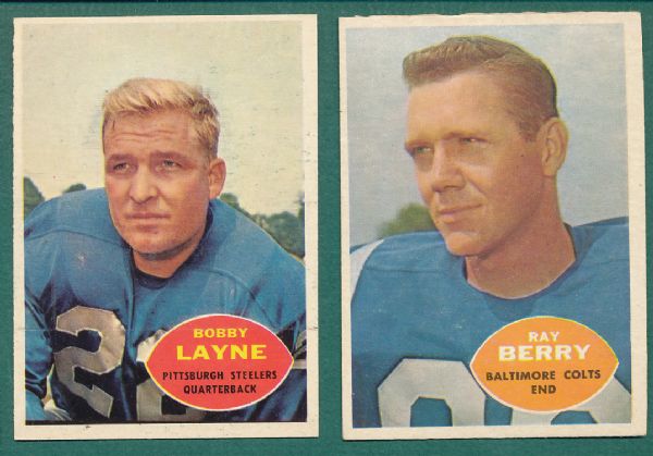 1960 Topps FB 9 Card HOFer Lot W/Title