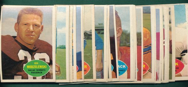 1960 Topps FB 63 Card Lot W/ HOFers Robustelli