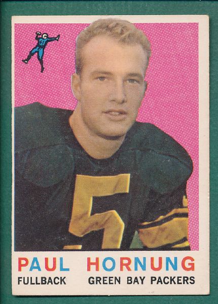 1959 Topps FB 9 Card Lot of HOFers W/Hornung & Taylor Rookies