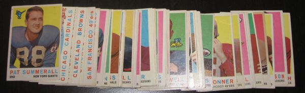 1959 Topps FB 127 Card Lot of W/HOFers, Stars & Team Cards