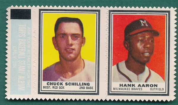 1962 Topps Baseball Stamps Full Sheets (2) W/ Aaron