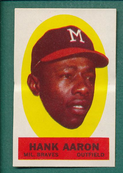 1963 Topps Peel-Offs W/Aaron & Mays, Partial Set (40)