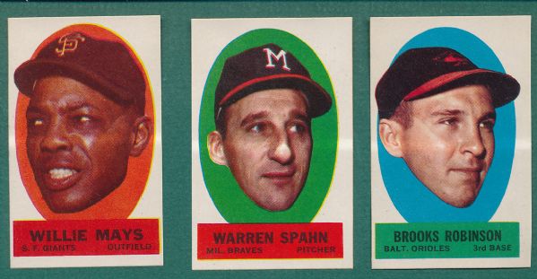 1963 Topps Peel-Offs W/Aaron & Mays, Partial Set (40)