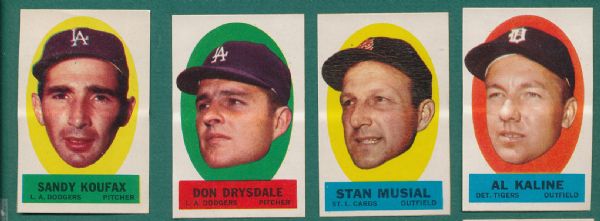 1963 Topps Peel-Offs W/Aaron & Mays, Partial Set (40)