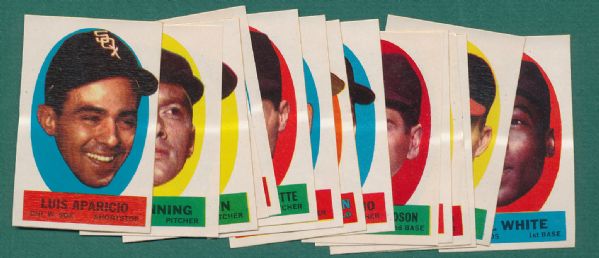 1963 Topps Peel-Offs W/Aaron & Mays, Partial Set (40)