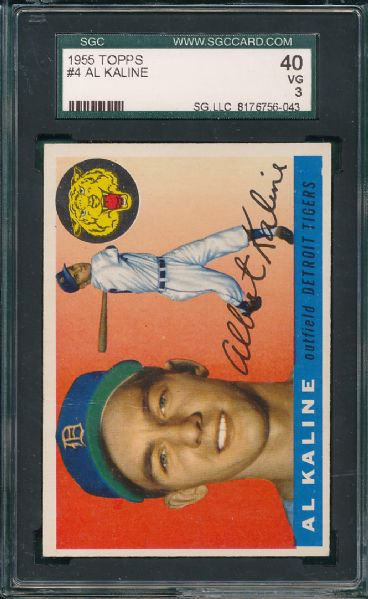 1955 Topps #4 Al Kaline SGC 40