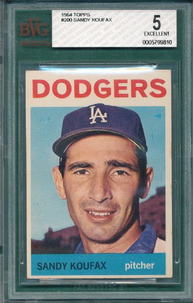 1964 Topps #200 Sandy Koufax BVG 5