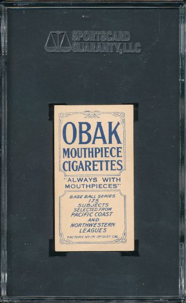 1910 T212 Obak Cigarettes Mott SGC 30  *Great Presentation*