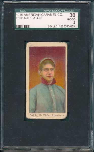 1915 E106 American Caramels Nap Lajoie SGC 30