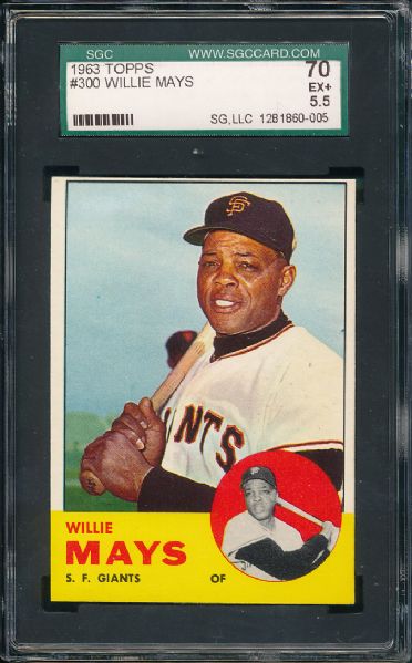 1963 Topps #300 Willie Mays SGC 70