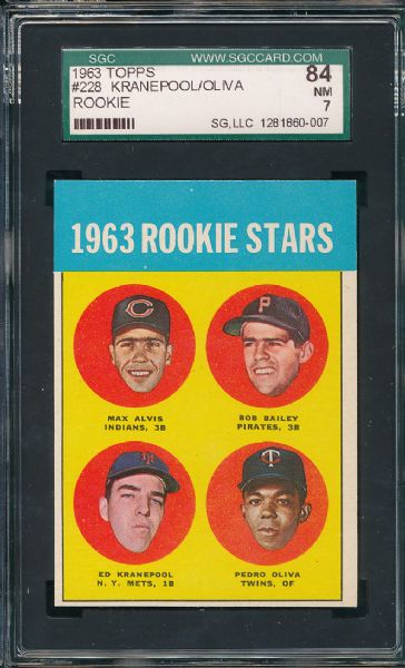 1963 Topps #228 Oliva/Kranepool SGC 84 *Rookie*