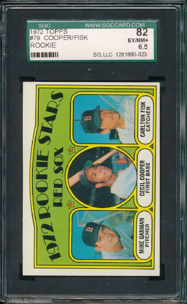 1972 Topps #79 Fisk/Cooper *Rookie* SGC 82