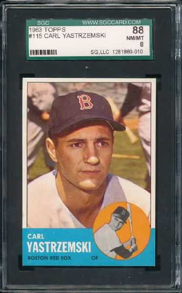 1963 Topps #115 Carl Yastrzemski SGC 88