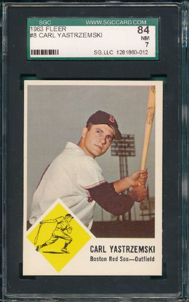 1963 Fleer #08 Carl Yastrzemski SGC 84