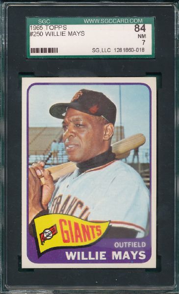 1965 Topps #250 Willie Mays SGC 84