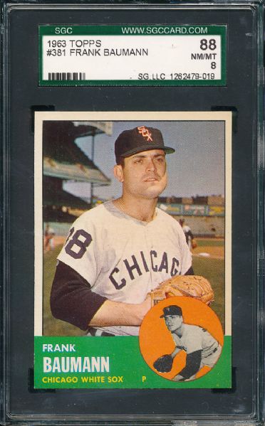 1963 Topps #381 Frank Baumann SGC 88