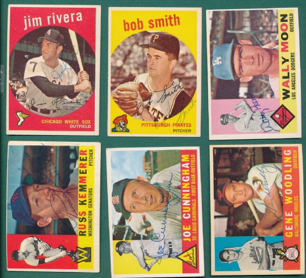 1959-60 Topps (8) Lot of Autographed Cards