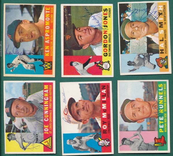 1960 Topps Lot of (8) Autographed Cards